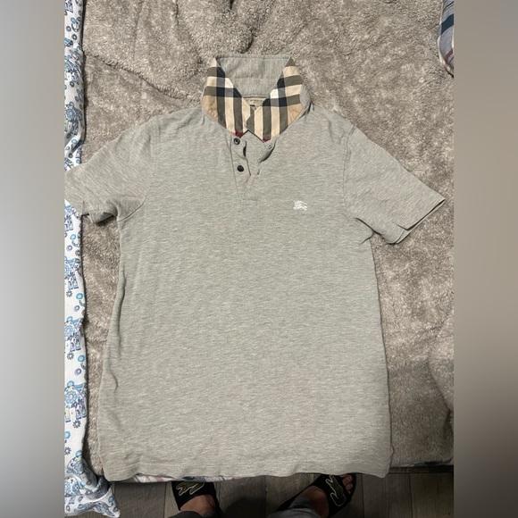 Blueberry London Check Logo Men Polos Shirt/Gray - Picture 4 of 4